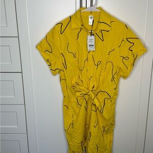 Smash + Tess Yellow Jumpsuit with Black Accents